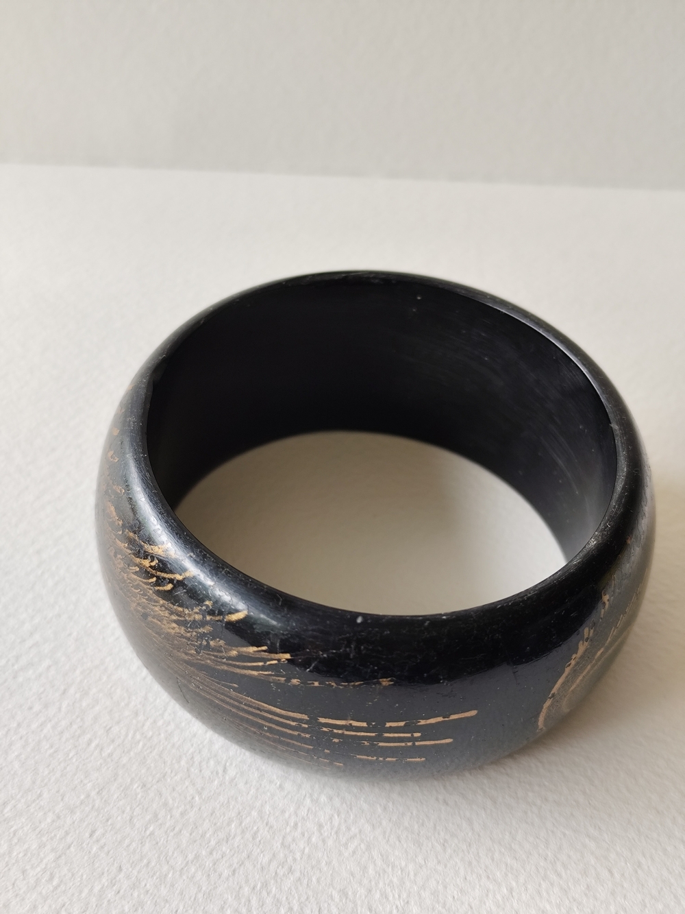 Vintage Black & Gold Peacock Bangle - Picture 4 of 6